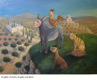 El gallo, el burro, el perro y el gato
